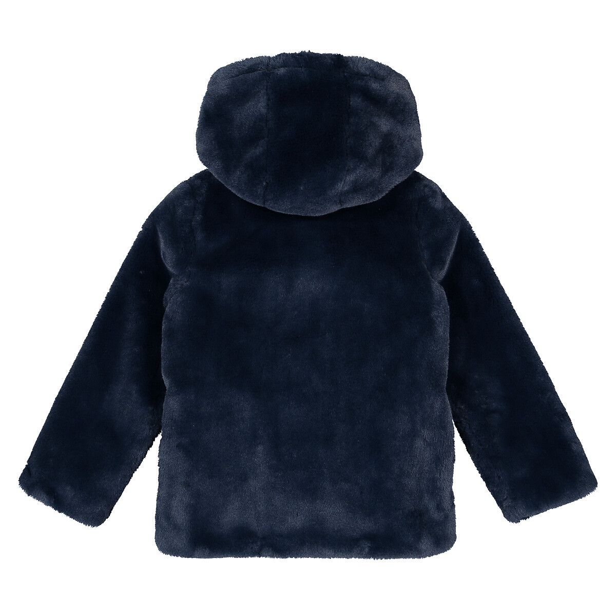Recycled faux fur coat with hood La Redoute Collections La Redoute