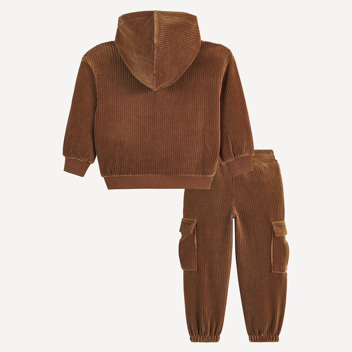 Corduroy hoodie/joggers outfit brown La Redoute Collections | La 