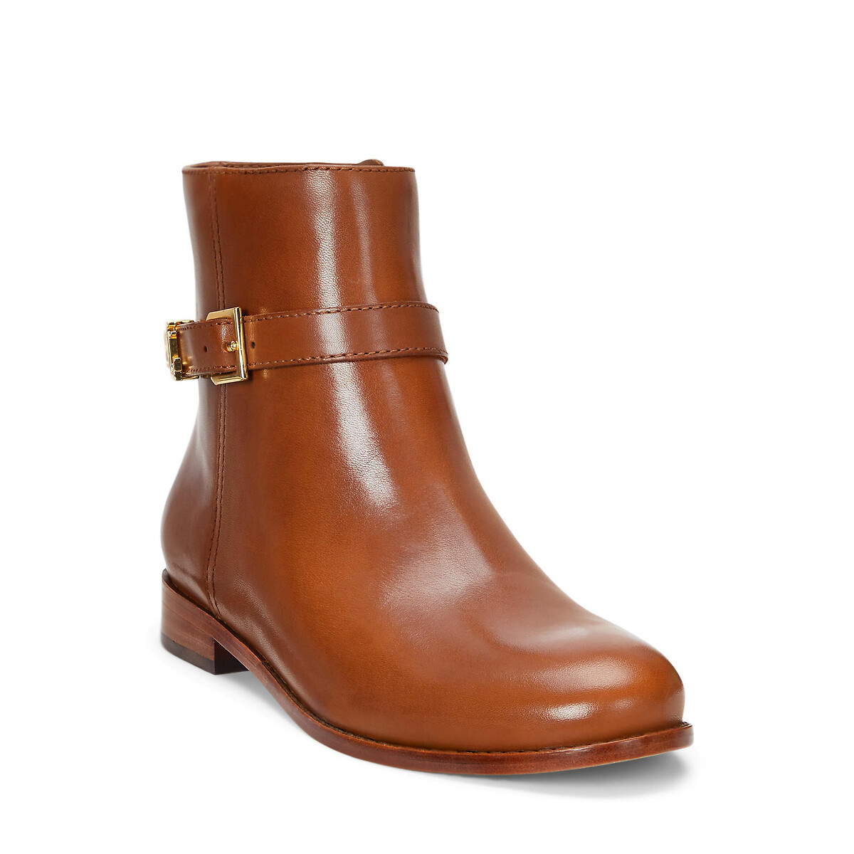 Brooke ankle boots in smooth leather with flat heel Lauren Ralph Lauren La Redoute