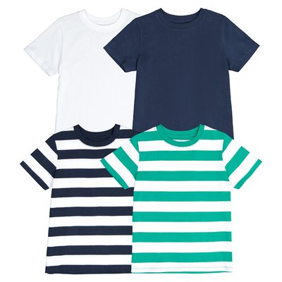 Pack of 4 T-Shirts in Cotton with Crew Neck LA REDOUTE COLLECTIONS