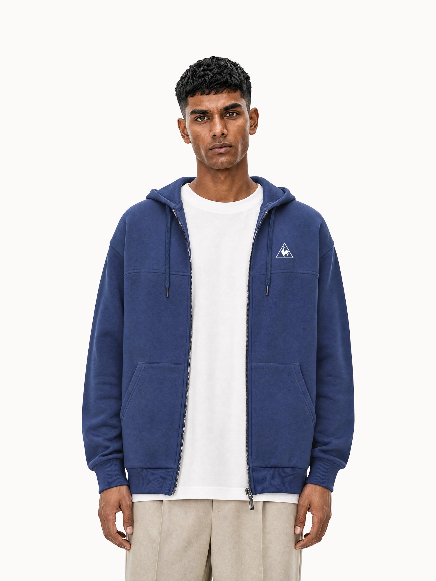 Veste zippée à capuche relax en molleton gratté Contemporain, LE COQ SPORTIF