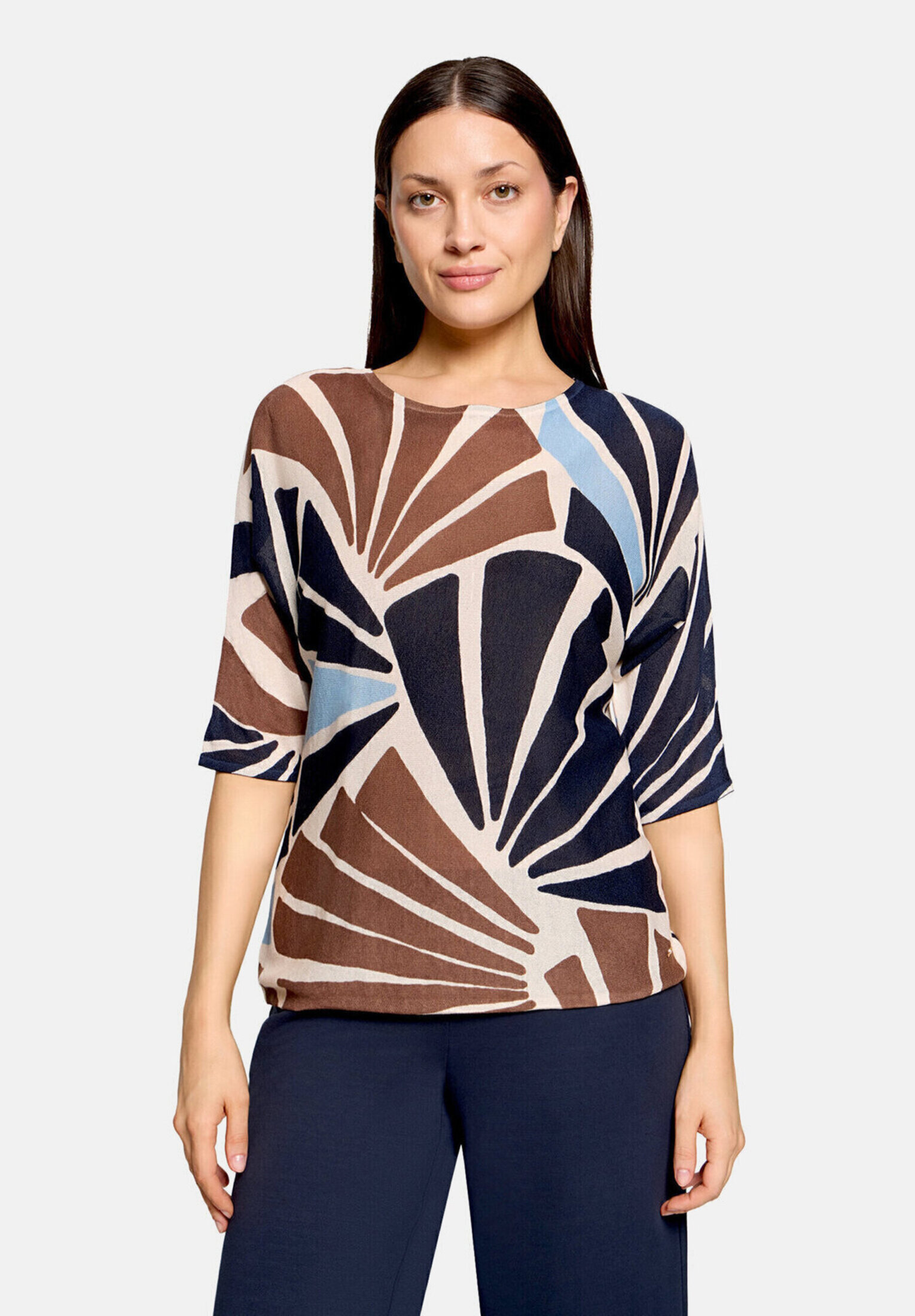 Pull-over en fine maille à imprimé, BETTY & CO