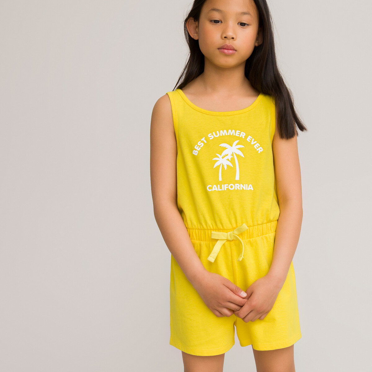 37 in Yellow 3-12 Years Other Size 3 Years La Redoute Collections Big Girls Striped Shorts with Elasticated Waist 