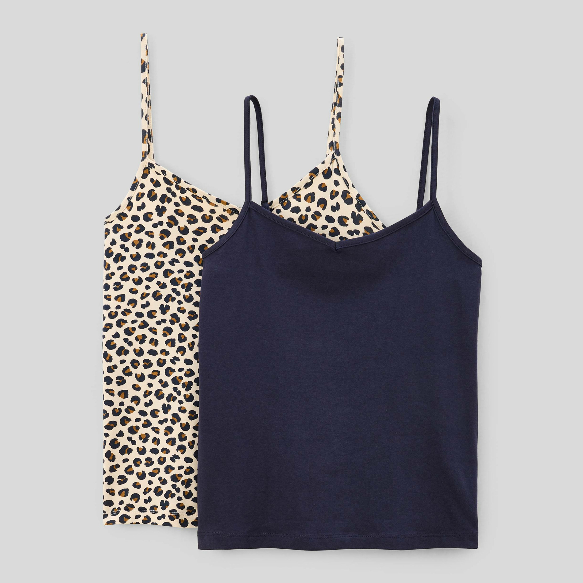 Lot de 2 caracos fines bretelles en coton BIO GOTS, MONOPRIX