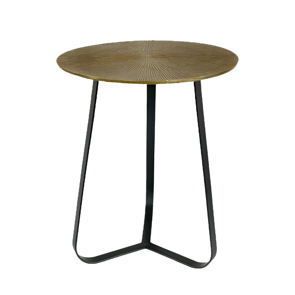 Bout de canapé vintage doré sur trépied Ø40 cm KANO, PIER IMPORT