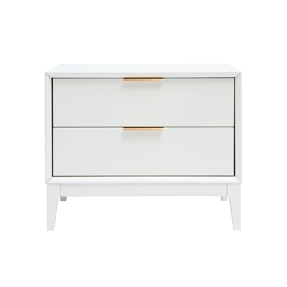 Table de chevet rose poudré et métal doré avec rangements GIANA, MILIBOO