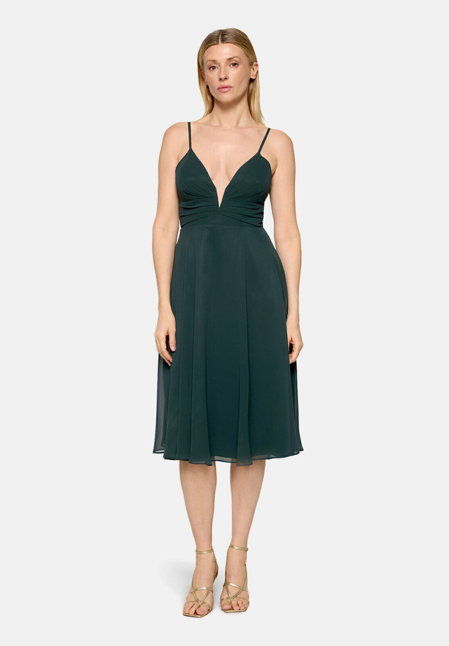 Robe en chiffon à encolure en v, VERA MONT