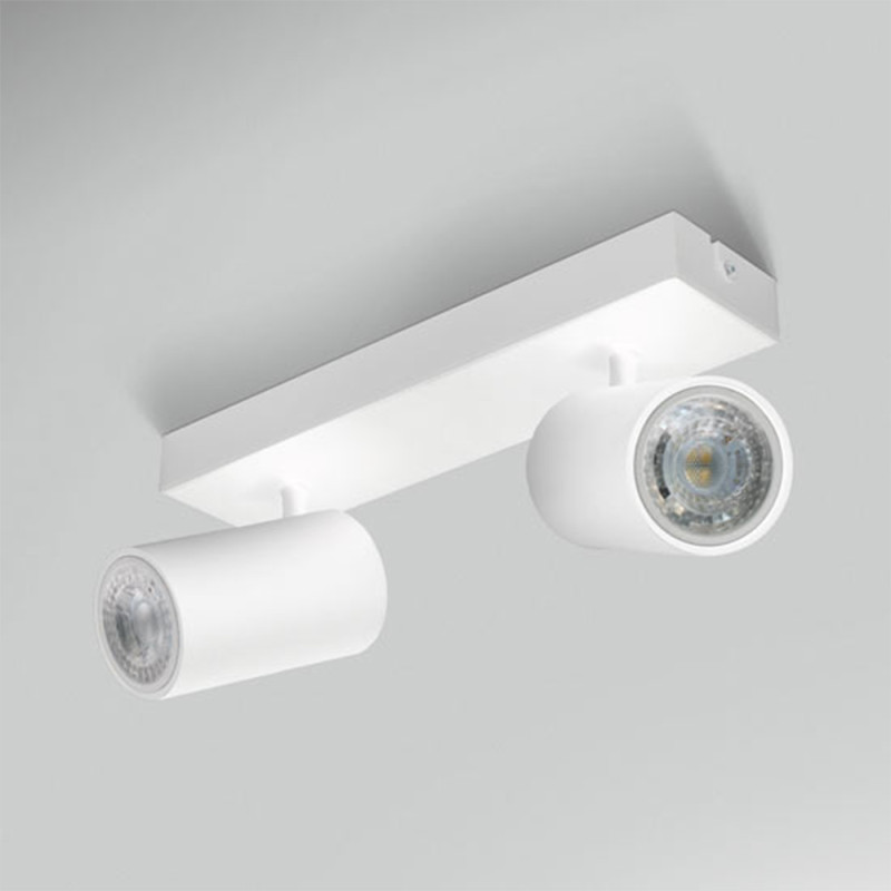 Spot Double Blanc Ampoule Gu10 Orientable Et Inclinable, MILLUMINE