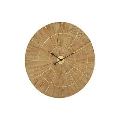 80cm Iron and Wood Wall Clock with Gold Foil SO'HOME