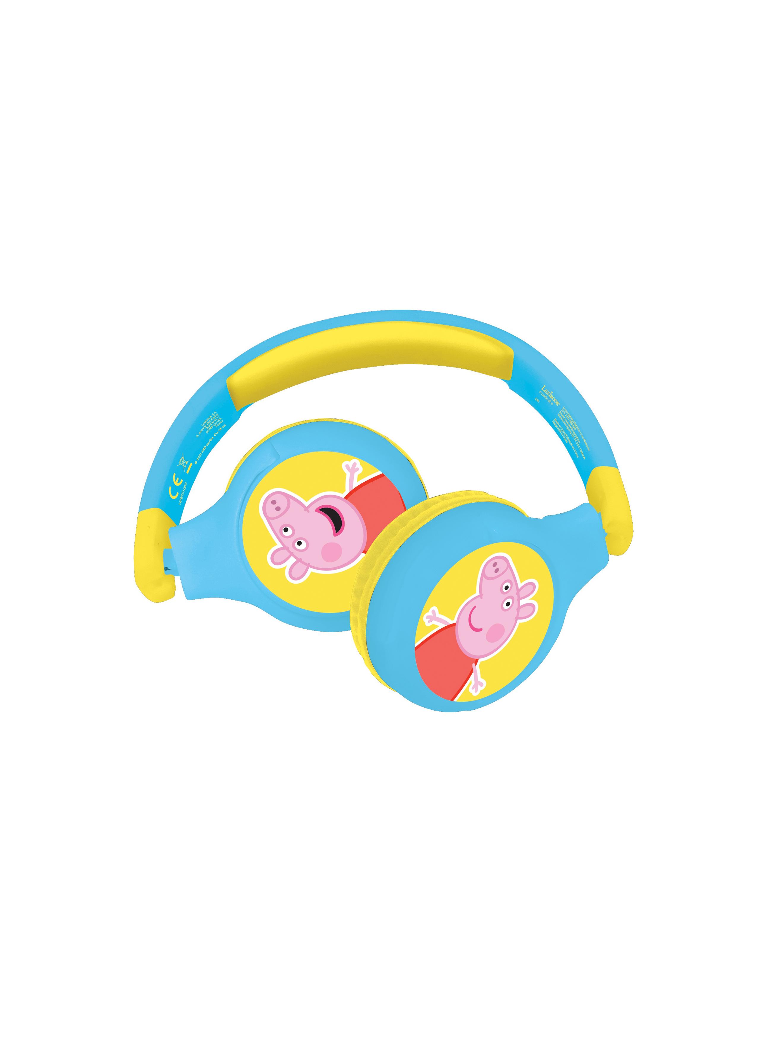 Casque 2 en 1 Peppa Pig Bluetooth et Filaire confortable et pliable avec limitation de son, LEXIBOOK