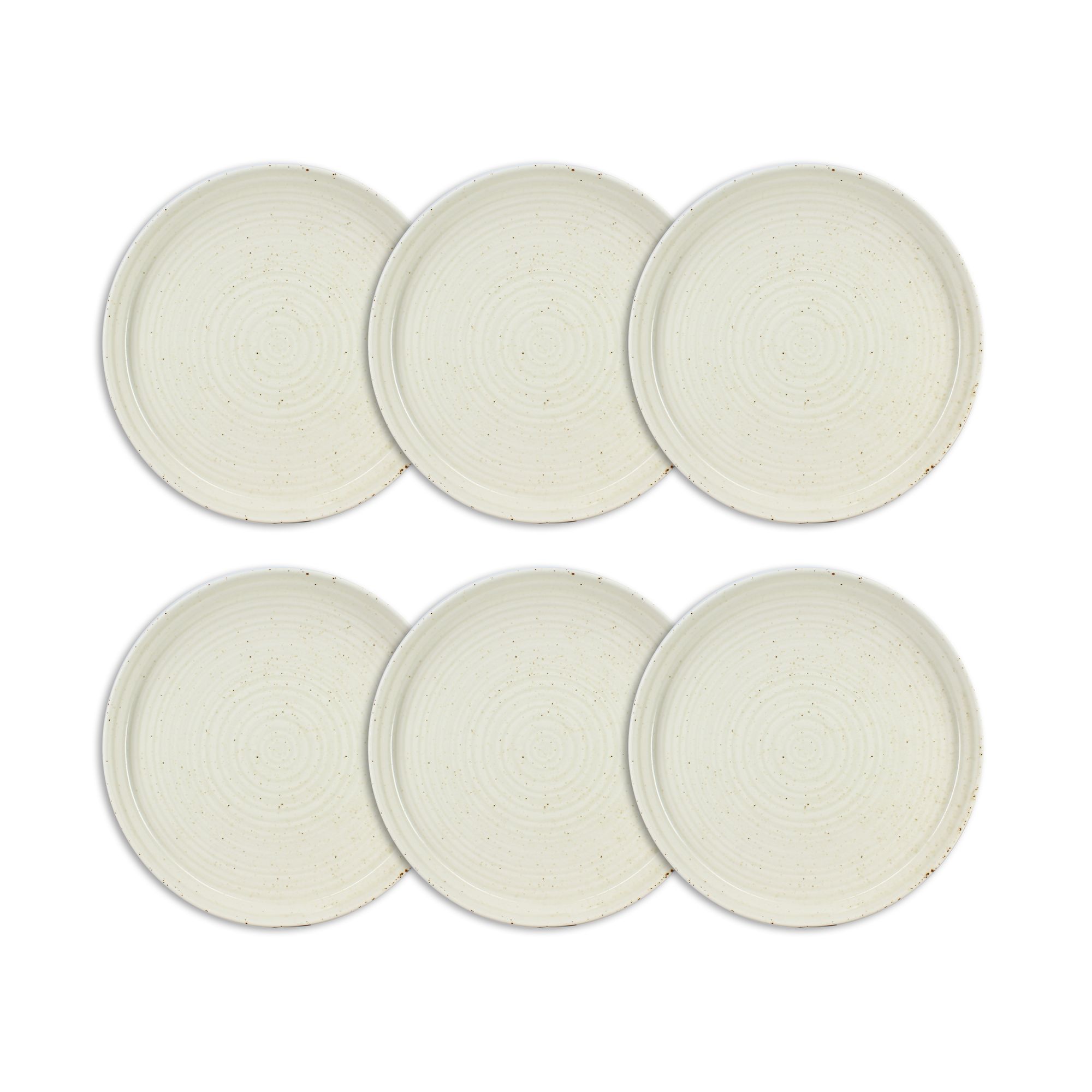 Lot de 6 assiettes plates 27cm en porcelaine, ORA, OGO LIVING
