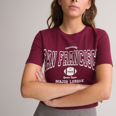 2er-Pack T-Shirts im College-Style, Cropped-Form LA REDOUTE COLLECTIONS