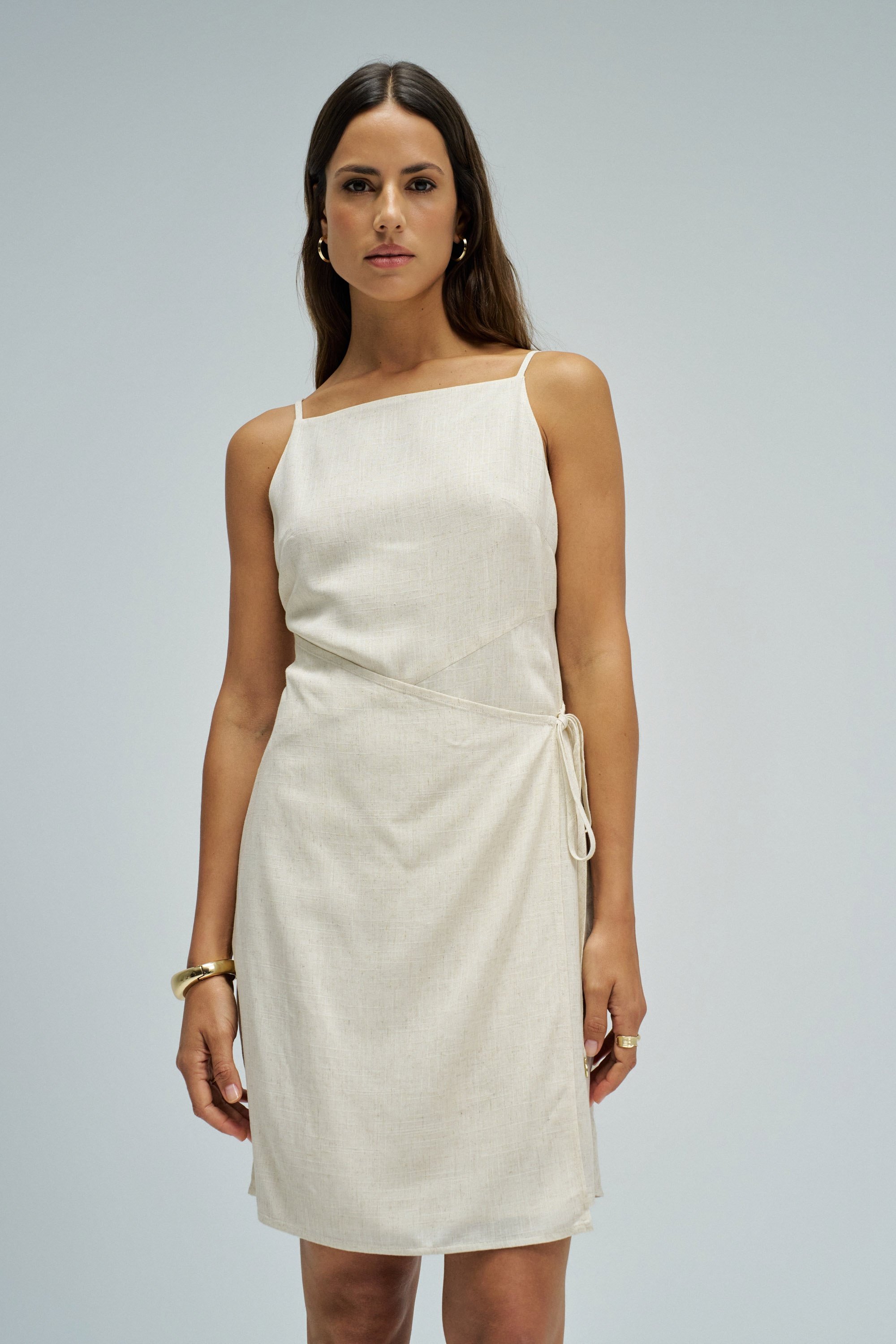 ROBE COURTE EN LIN, SALSA JEANS