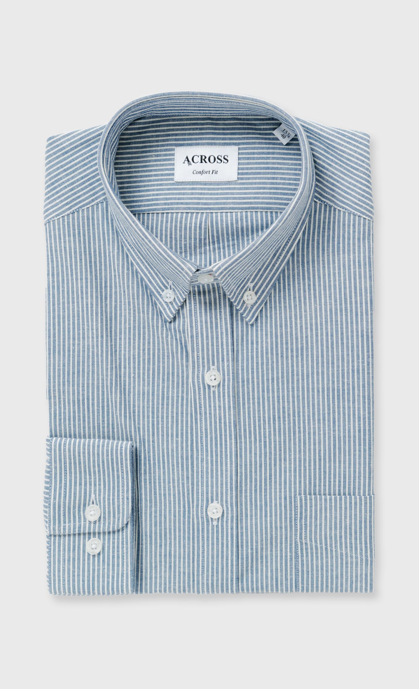 Chemise Confort fit fines rayures texturées, ACROSS