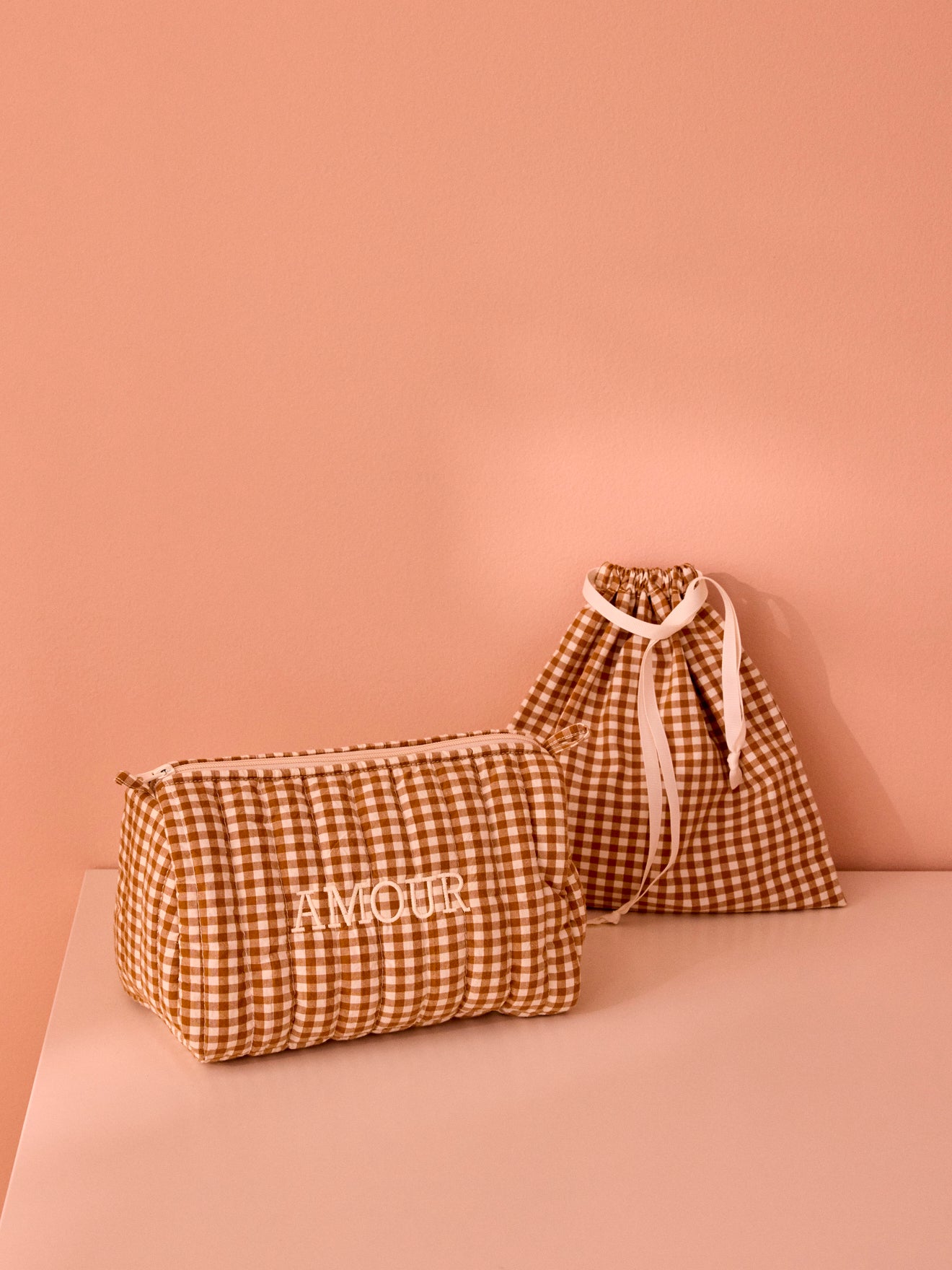 Trousse de toilette en coton vichy, CYRILLUS