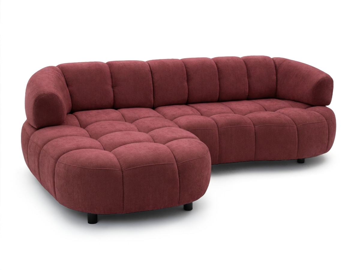 Canapé d'angle convertible 3 places en tissu chenille, LOVELY, BOBOCHIC