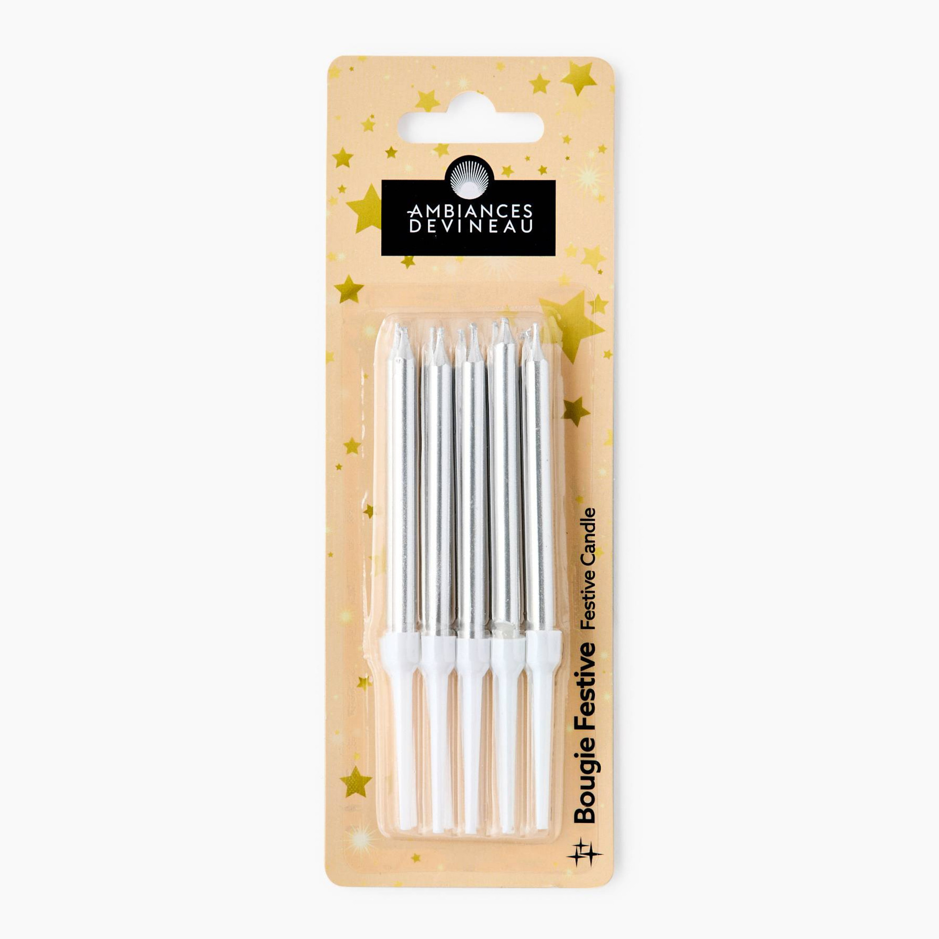 10 bougies cérémonie argent, MONOPRIX