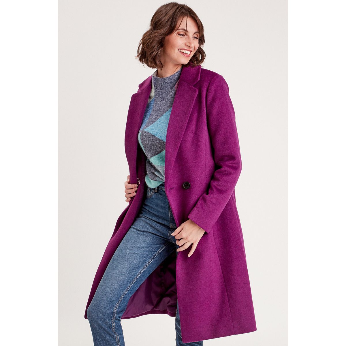 Manteau gris 2024 cintré femme