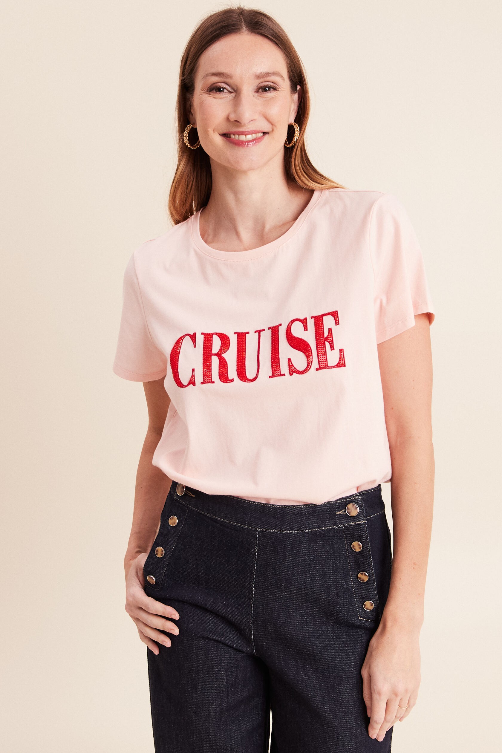 T-shirt col rond manches courtes, BREAL