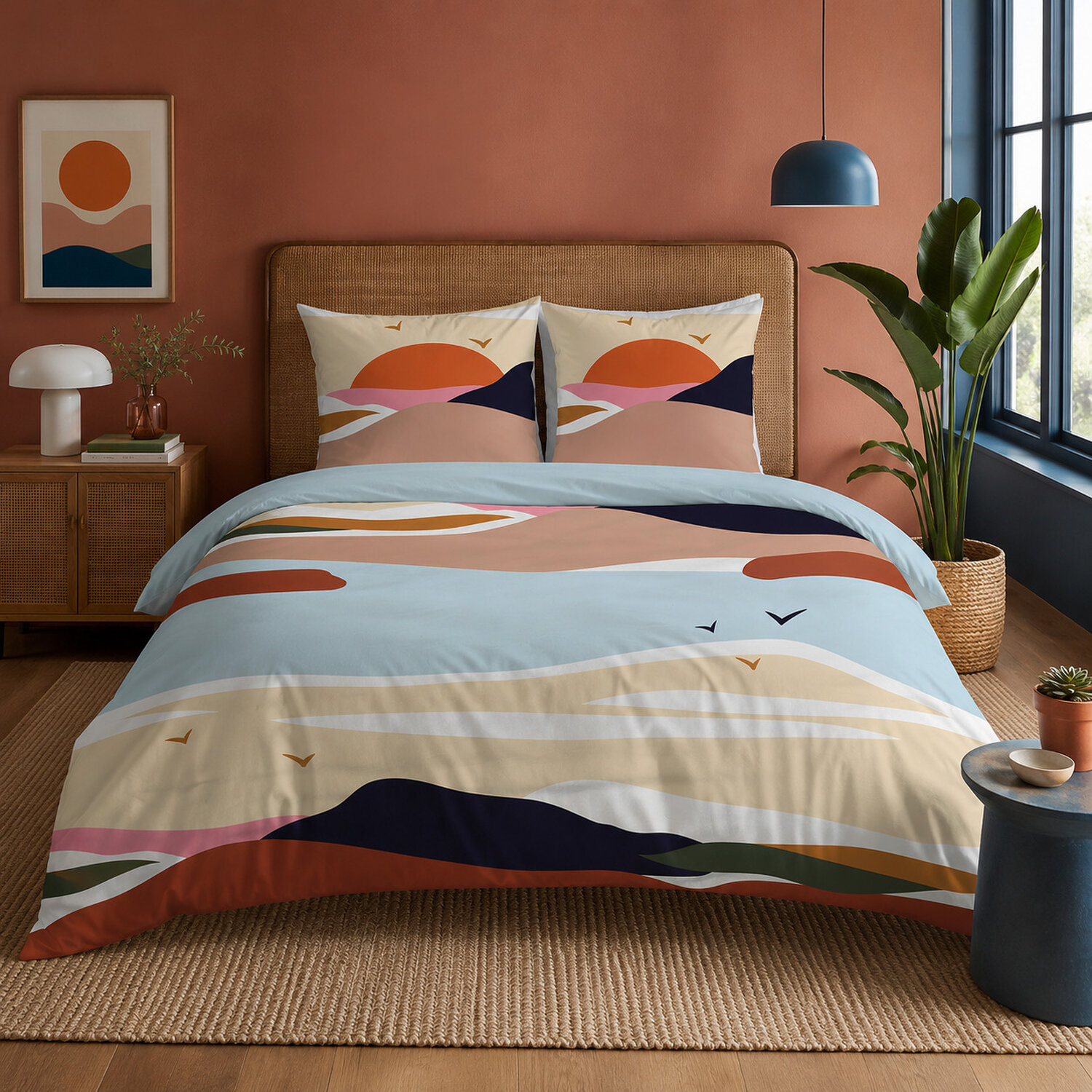 Parure housse de couette en coton imprimée, Safa, C DESIGN HOME TEXTILE
