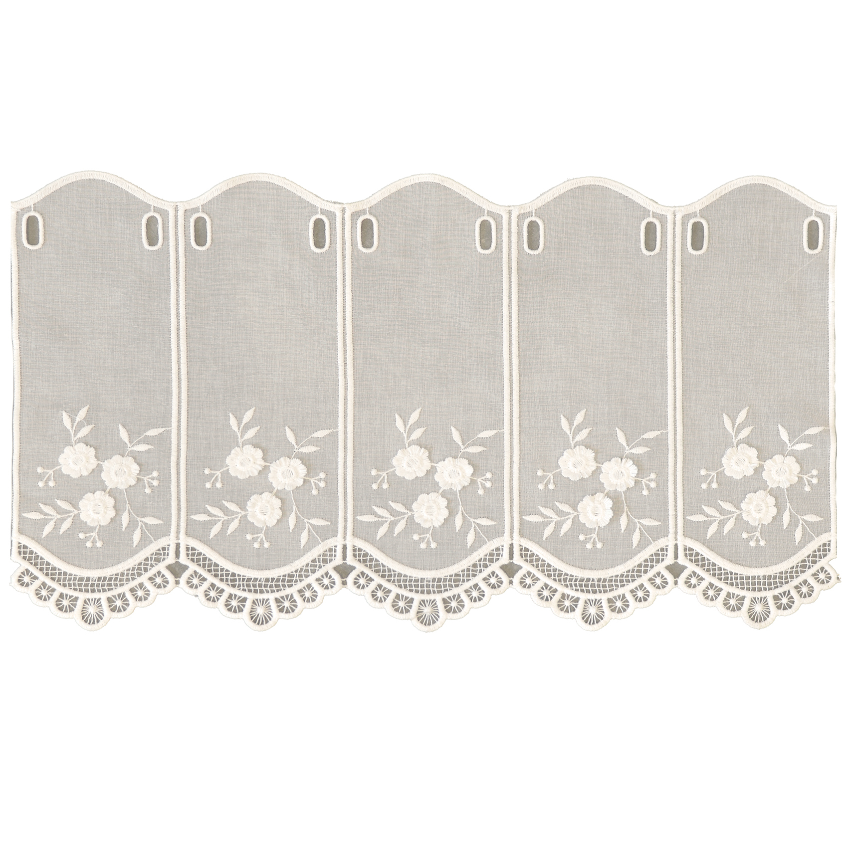 Brise-bise brodé à motifs floraux, HOME MAISON