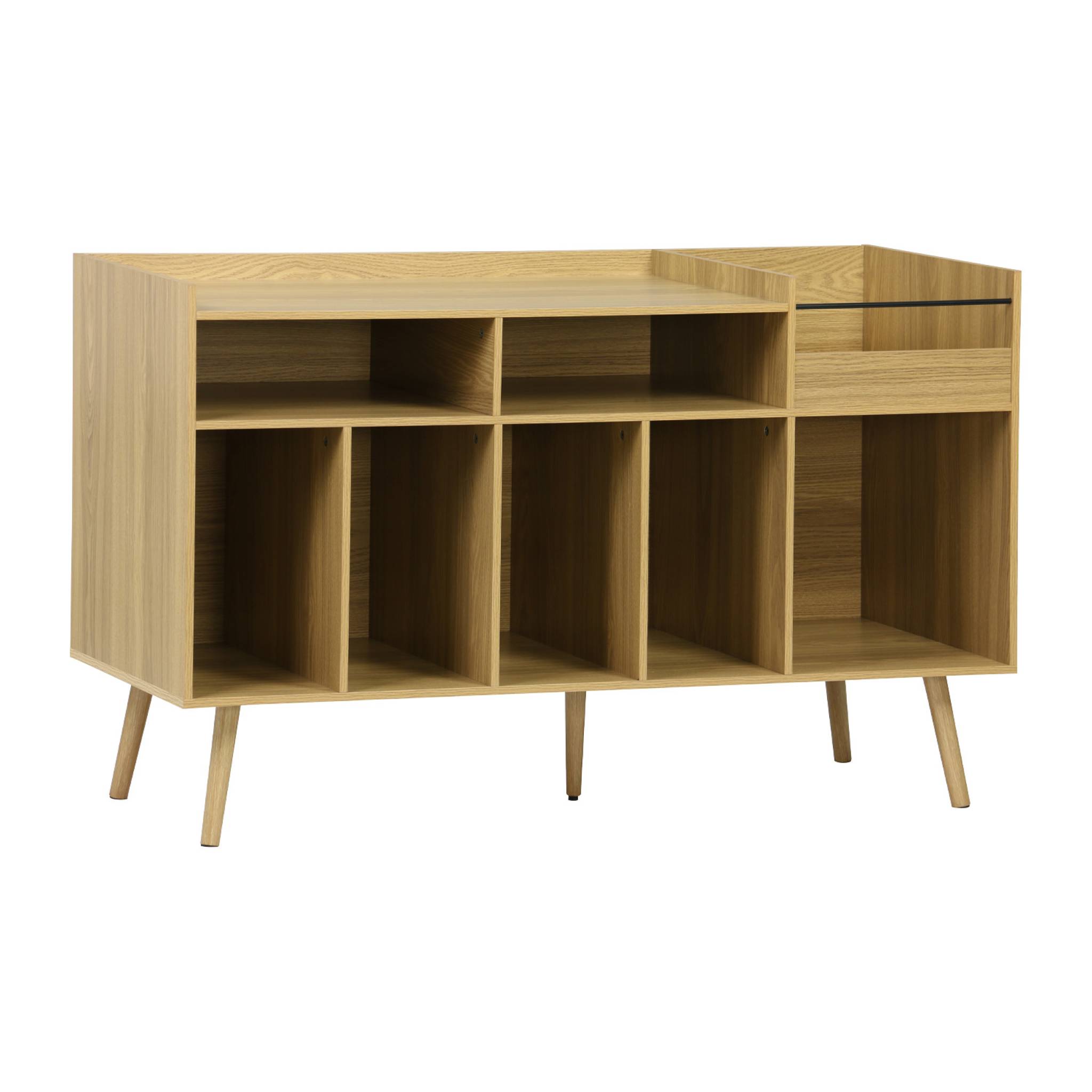 Meuble vinyle XL vintage décor bois 130cm DUNE, SWEEEK
