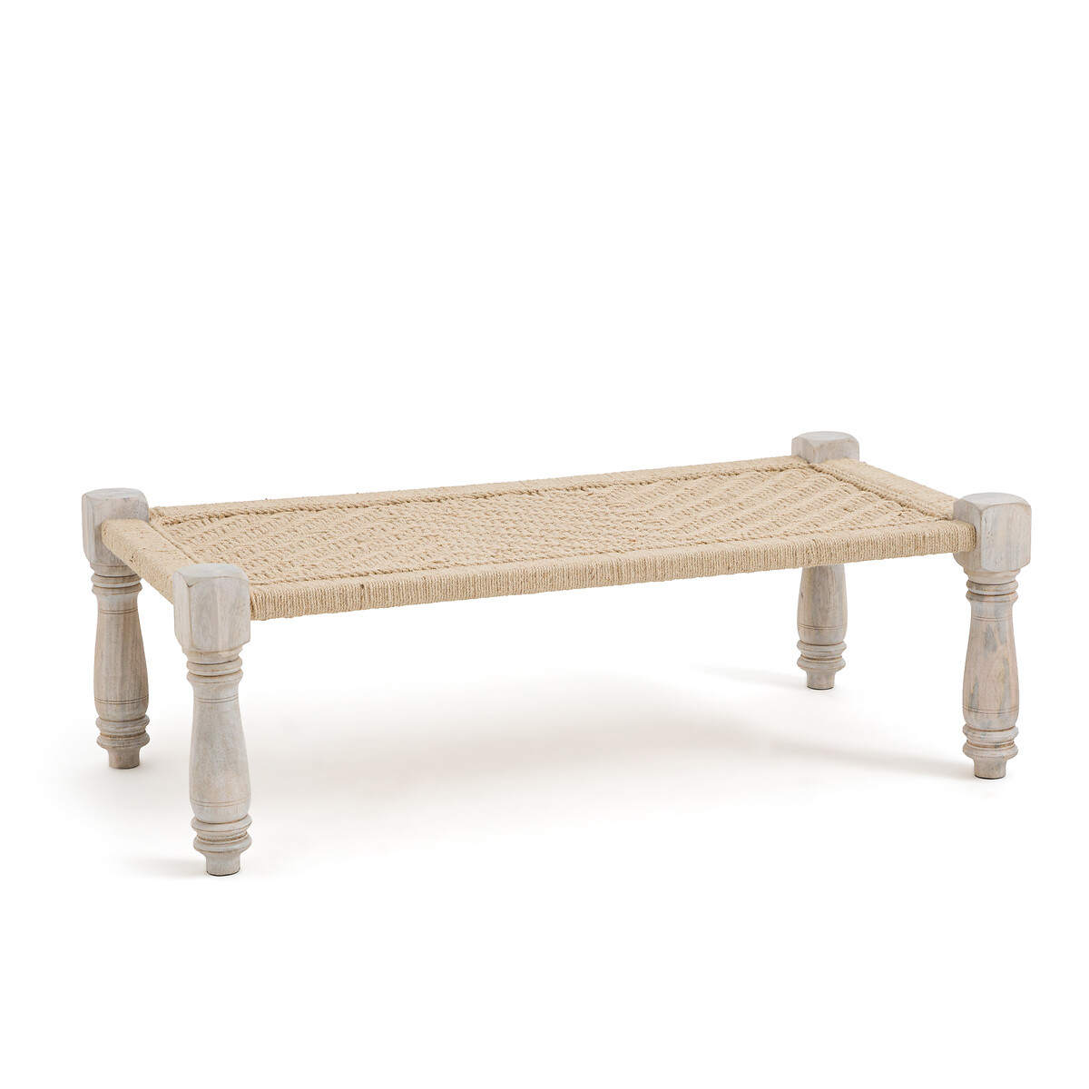 Bleached wood bench deals