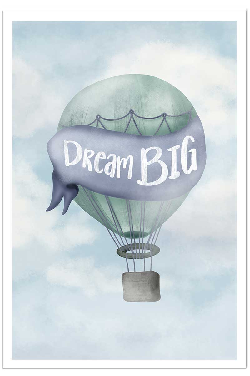 Affiche enfant rêver grand bleu, HEXOA