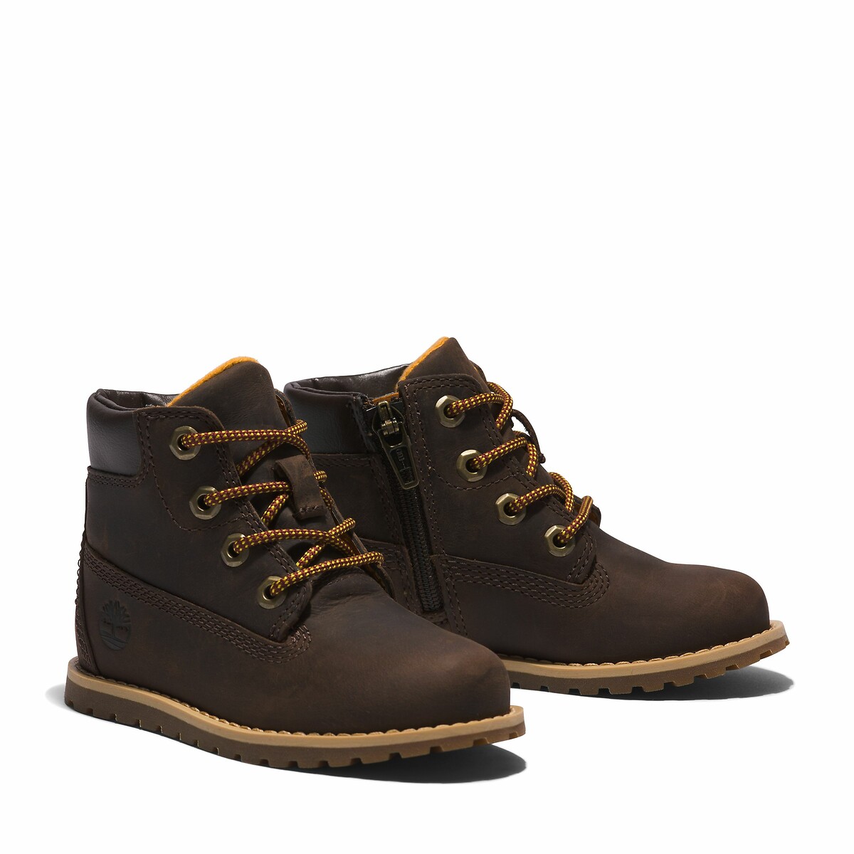 Kids Pokey Pine Mid Lace Zip-Up Lace-Up Ankle Boots, TIMBERLAND