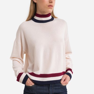 Pull col montant, bords rayés TOMMY HILFIGER