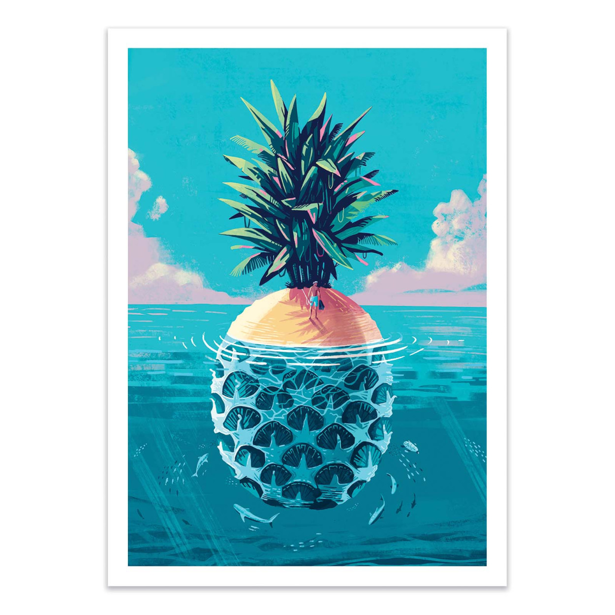 Affiche d'art - Stranded on Pineapple Island - Mark Harrison, WALL EDITIONS
