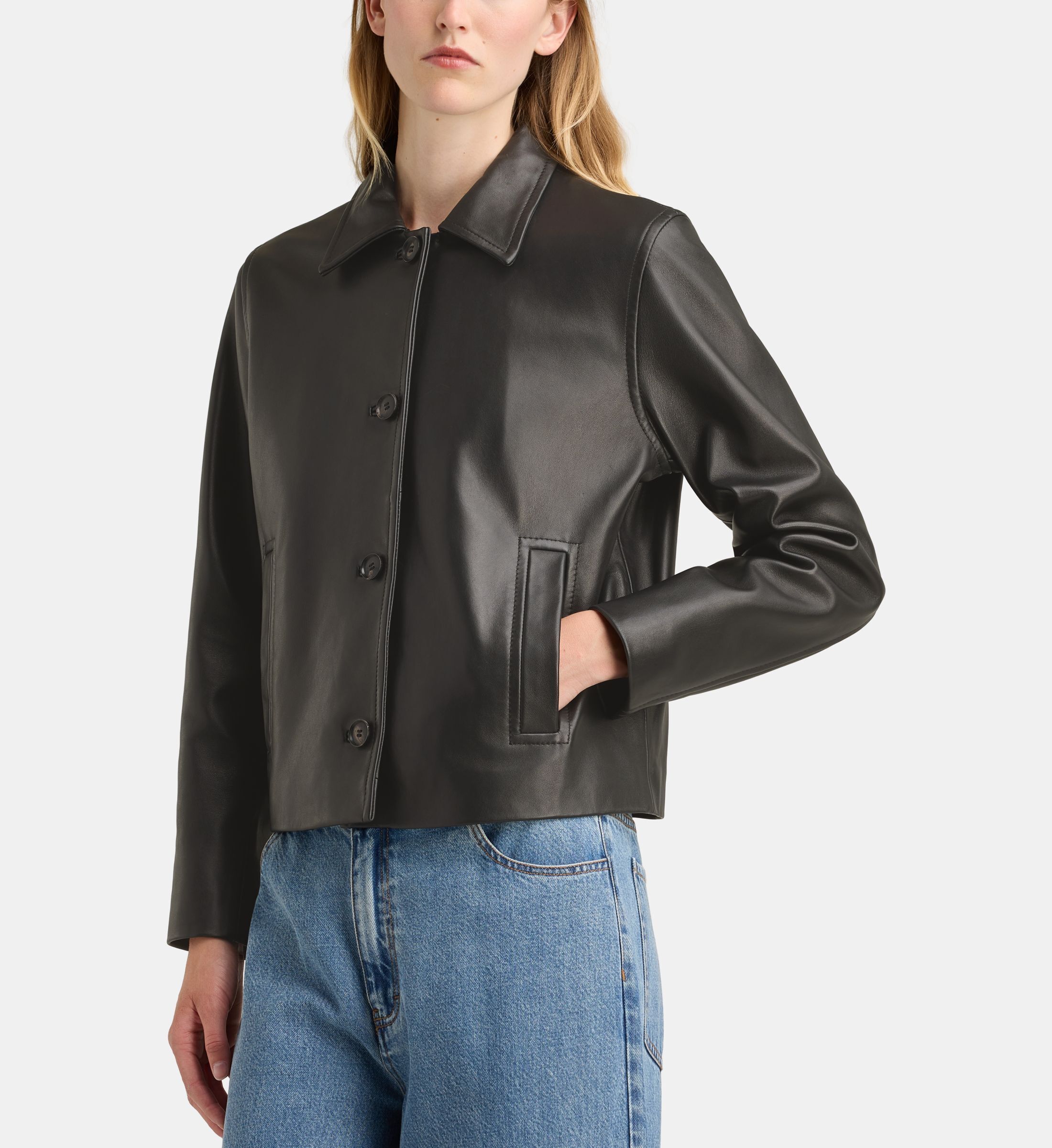 Blouson droit dakota cuir, GALERIES LAFAYETTE