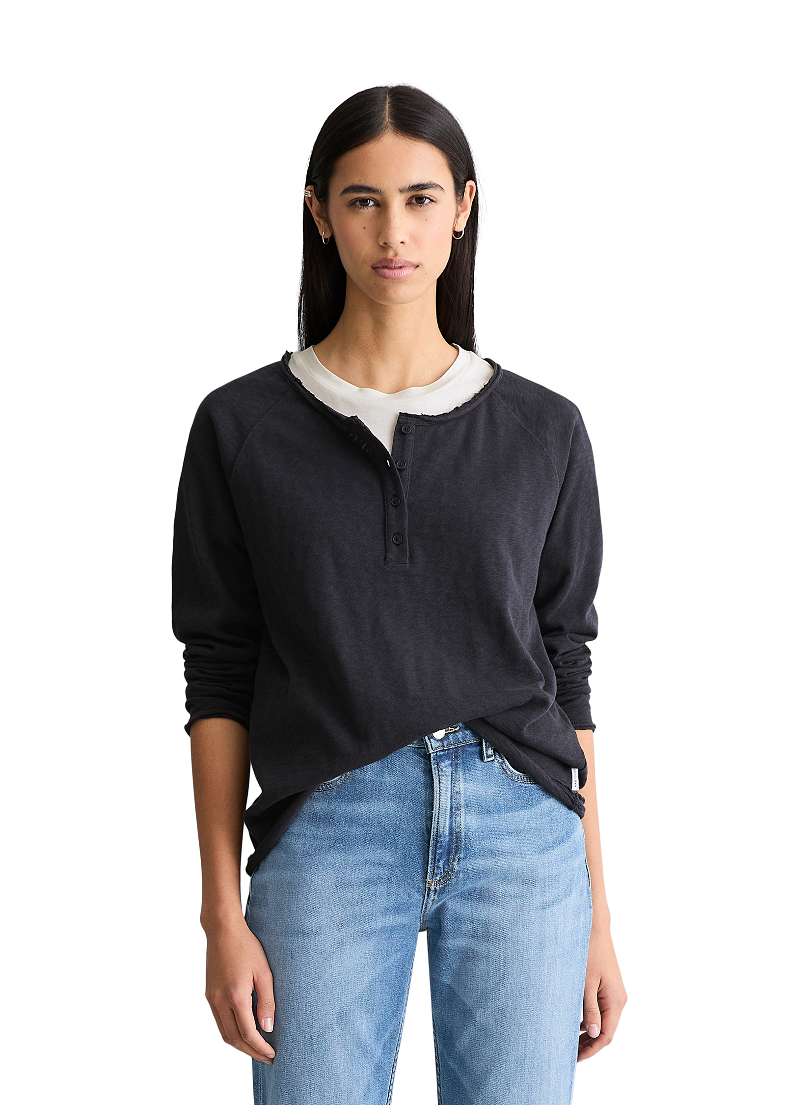 T-shirt long régulier en coton organique, MARC O’POLO DENIM