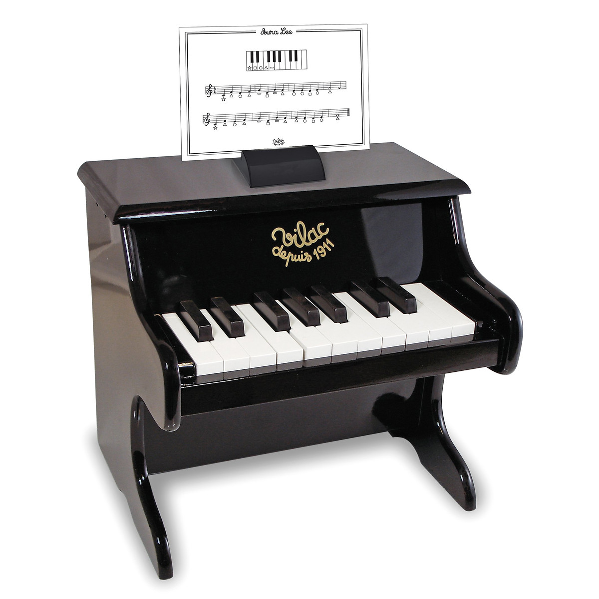 Vilac Black Piano 18 Keys With Sheet Music 8296