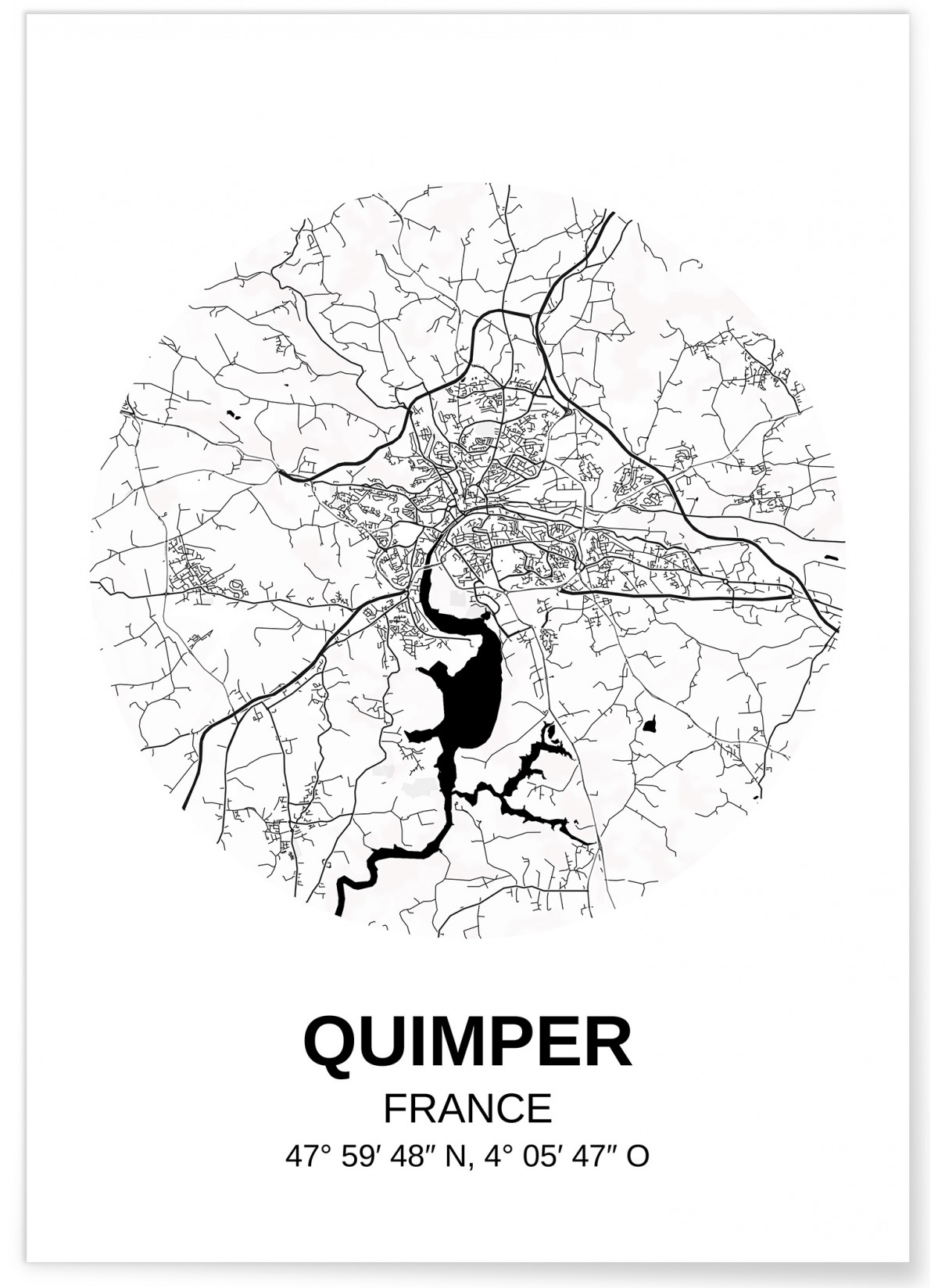 Affiche Carte Quimper, L'AFFICHERIE