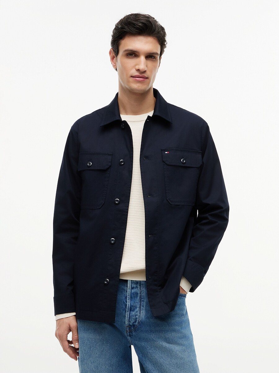Surchemise boutonnée en coton, TOMMY HILFIGER