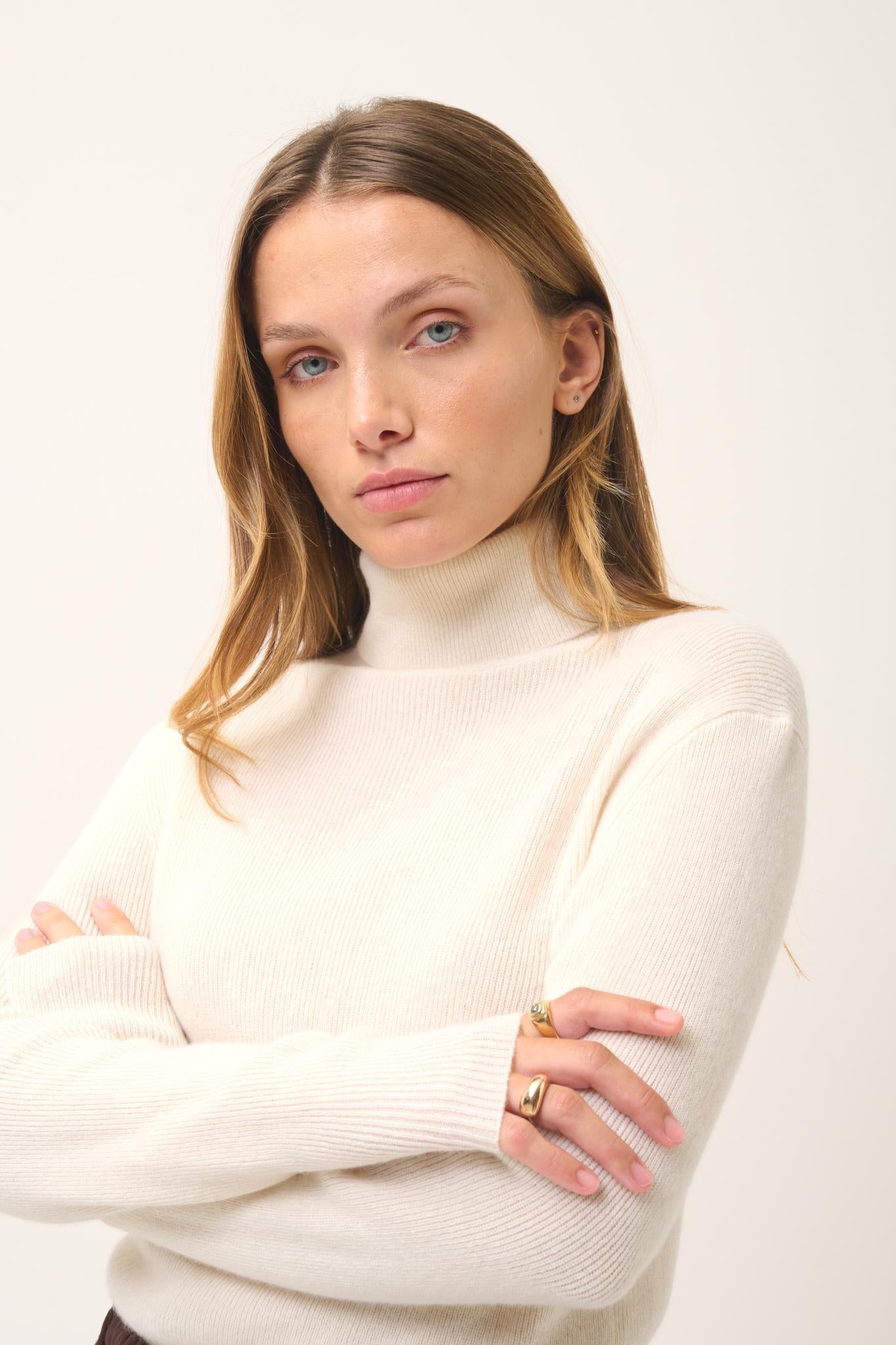Pull Col Roulé Neige Lanais, JUST CASHMERE