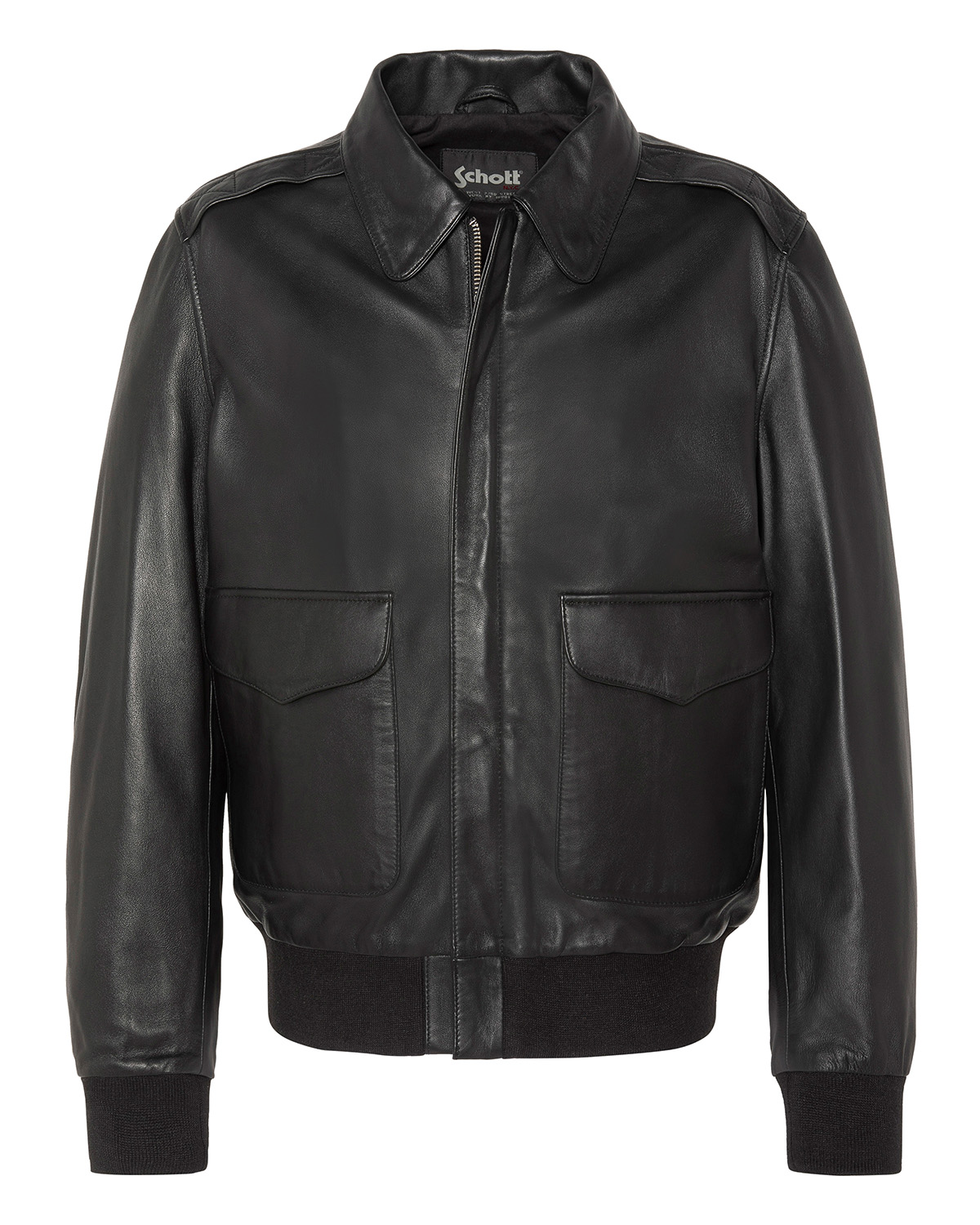 Blouson pilote, cuir d'agneau., SCHOTT