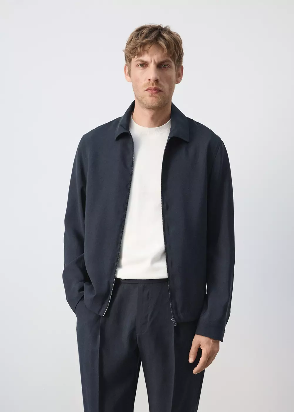 Veste en modal avec fermeture zippée, MANGO MAN