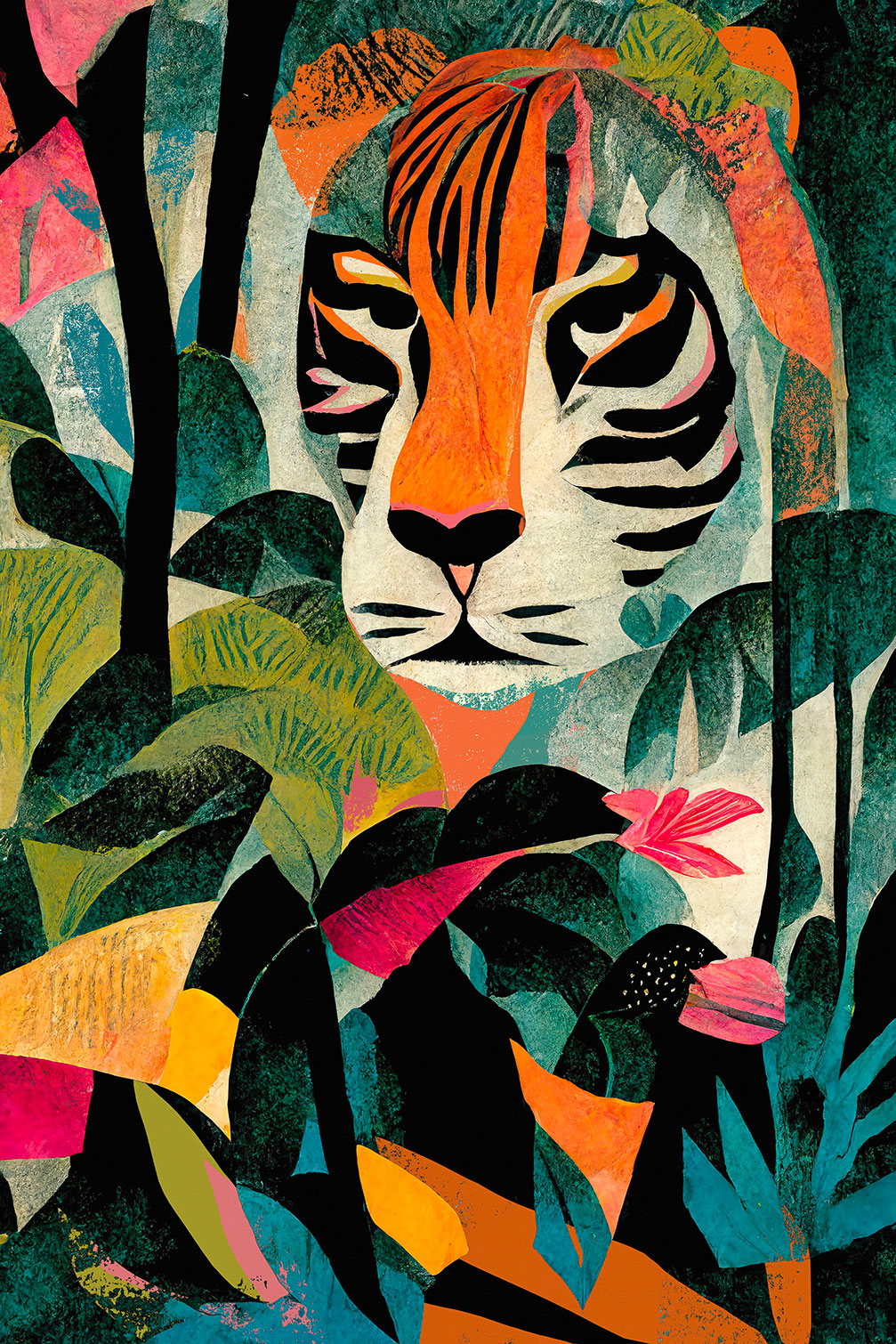 Tableau jungle tigrou, HEXOA