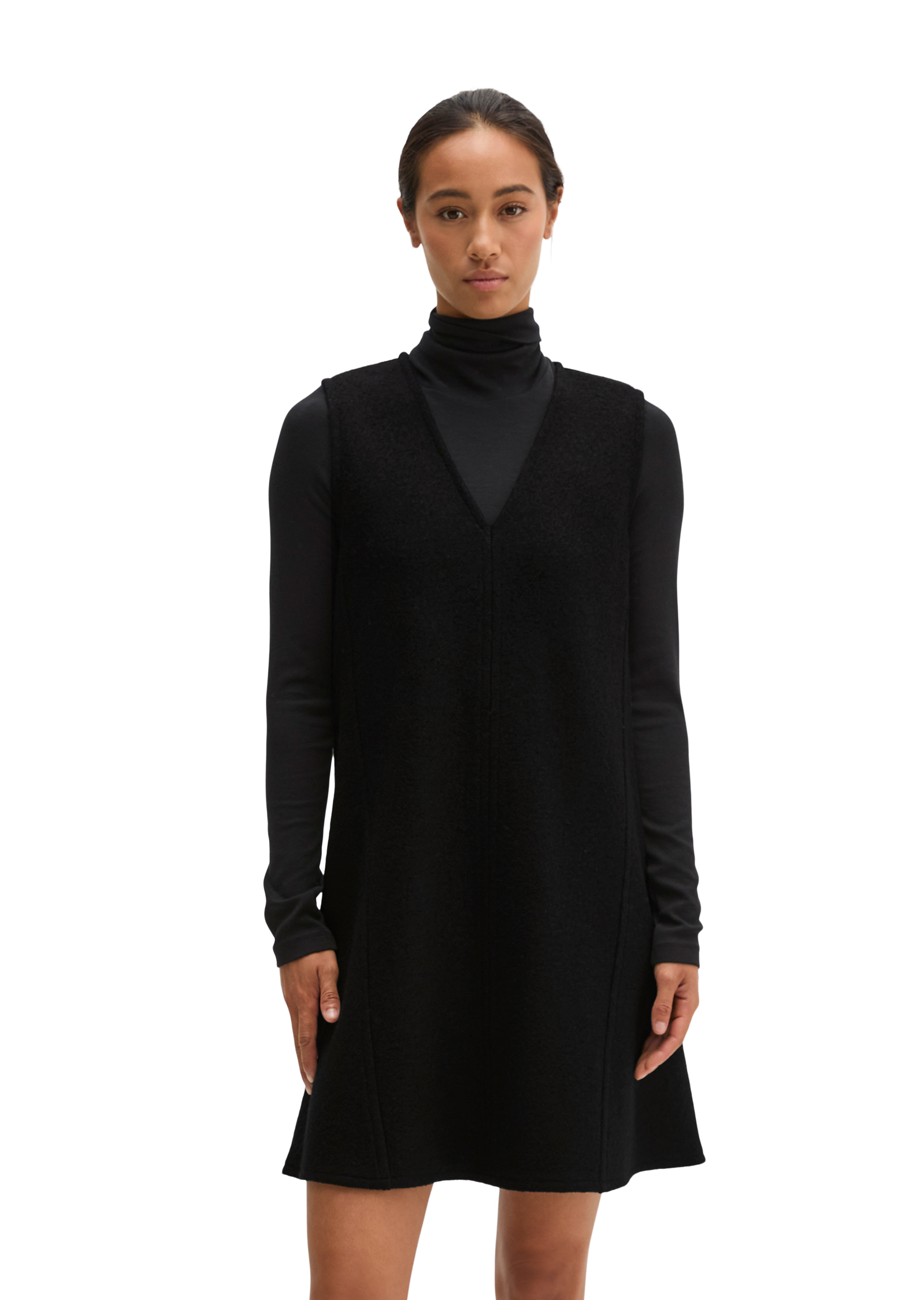 Mini-robe sans manches au style décontracté en laine bouillie, MARC O'POLO