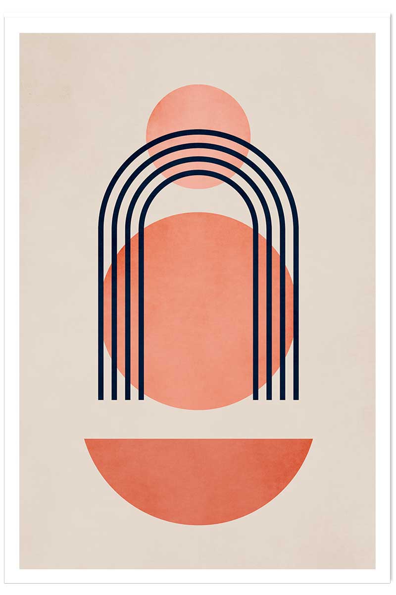 Affiche dessin ""Bauhaus abstrait"", HEXOA