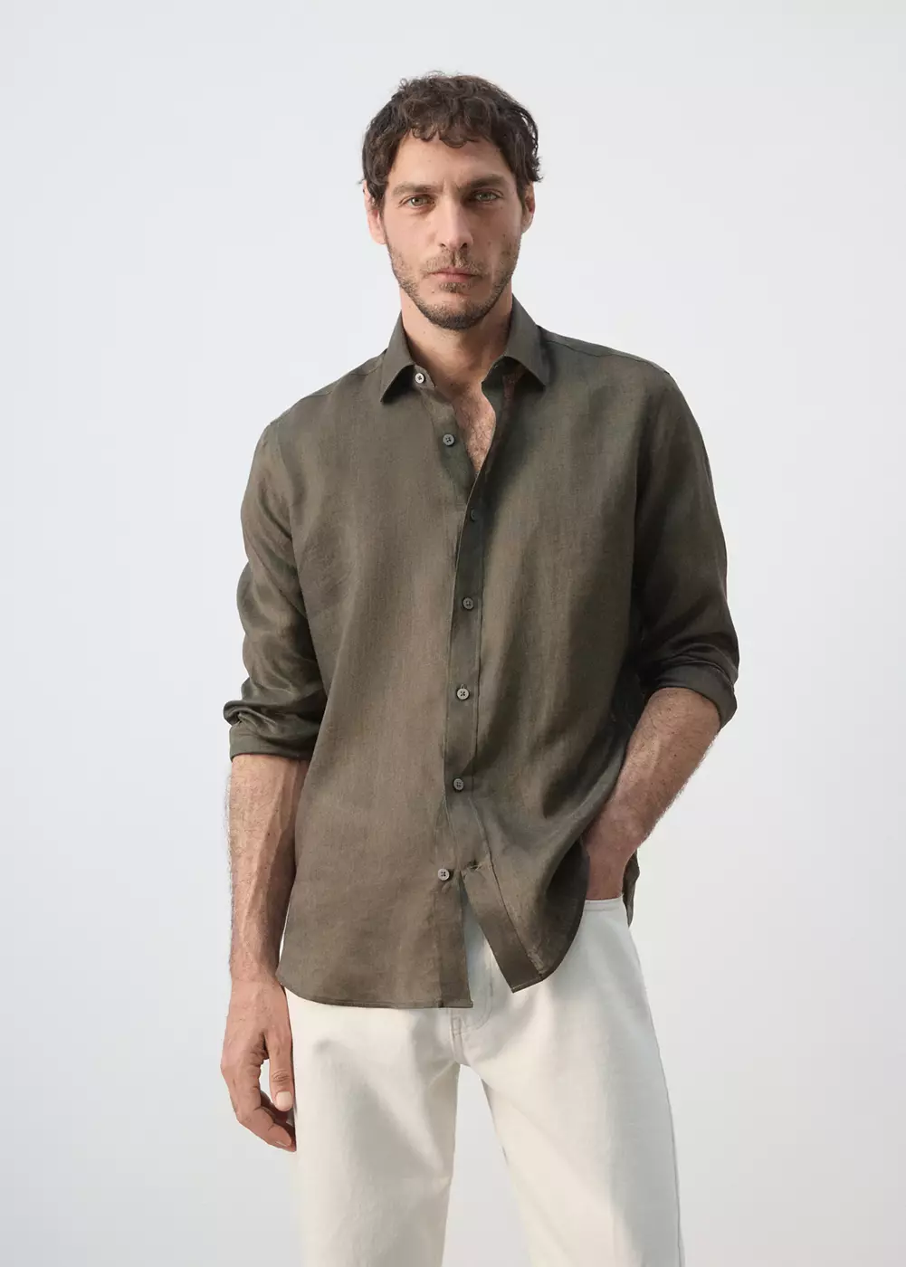 Chemise regular fit 100 % lin, MANGO MAN