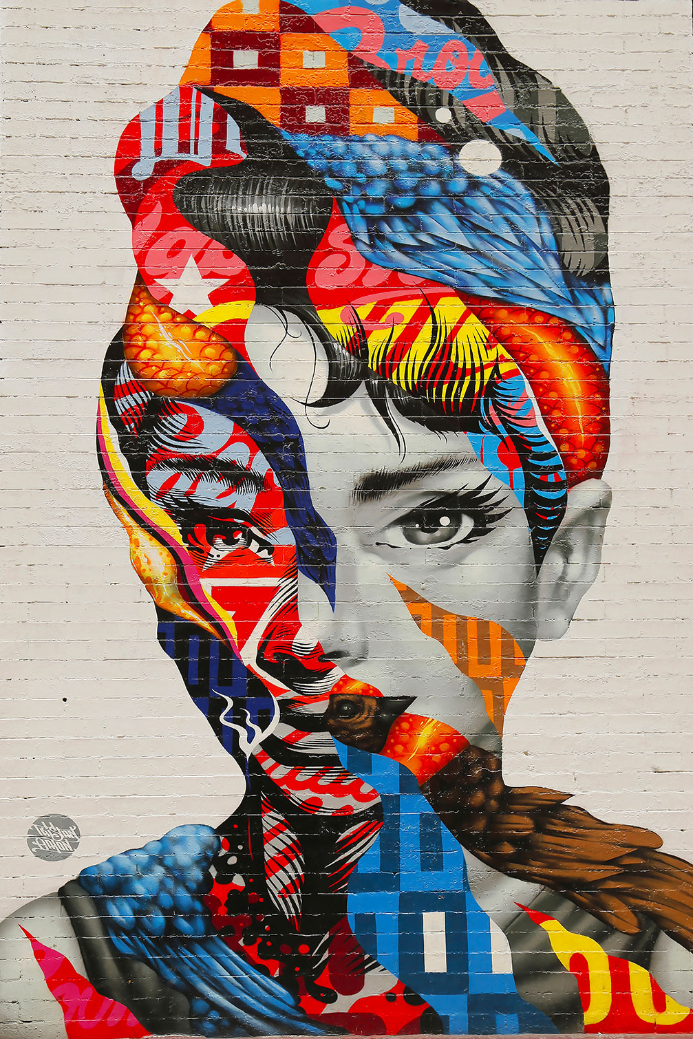 Tableau street art visage femme speechless, HEXOA