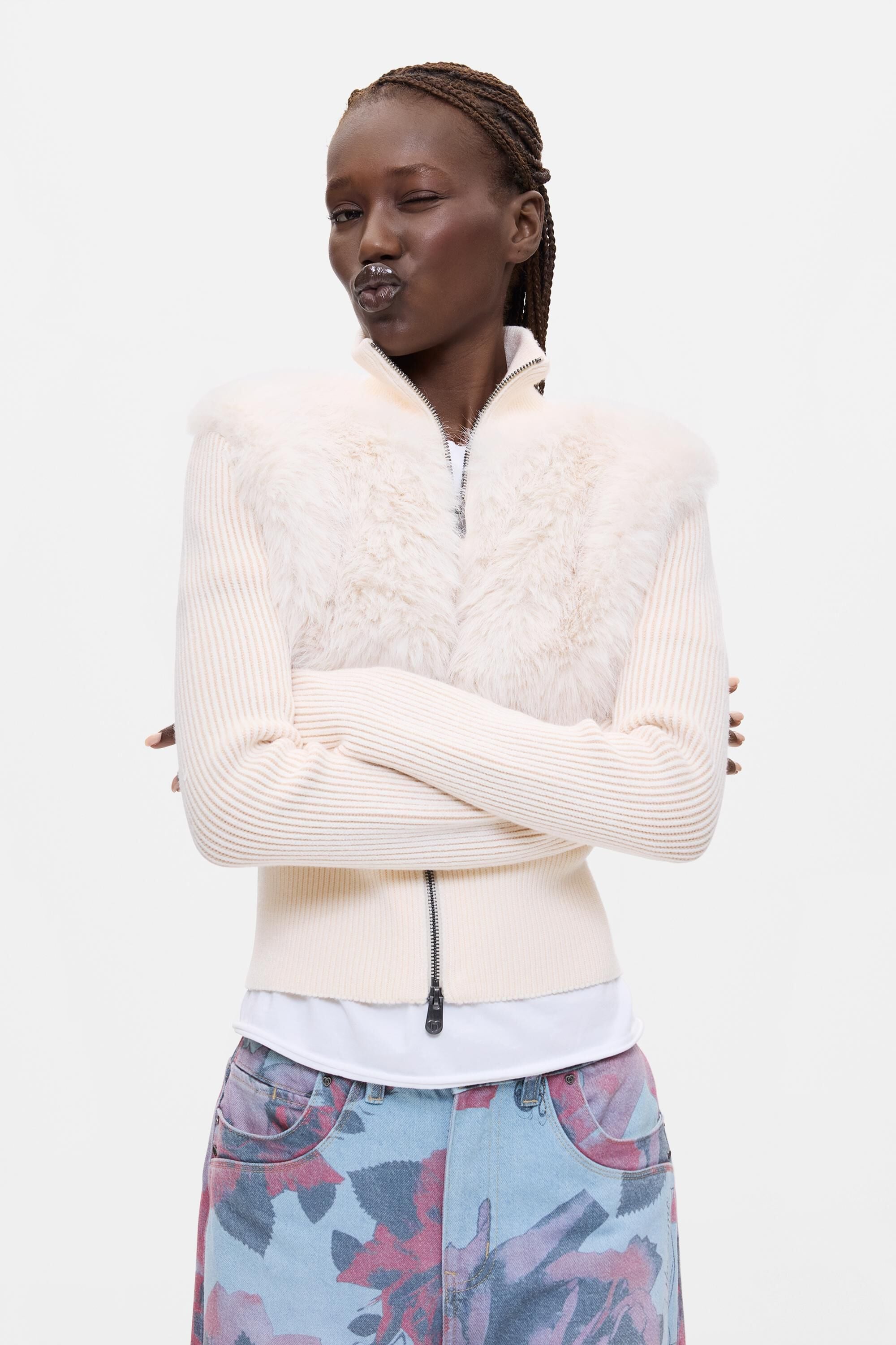 Veste en maille peluche, DESIGUAL