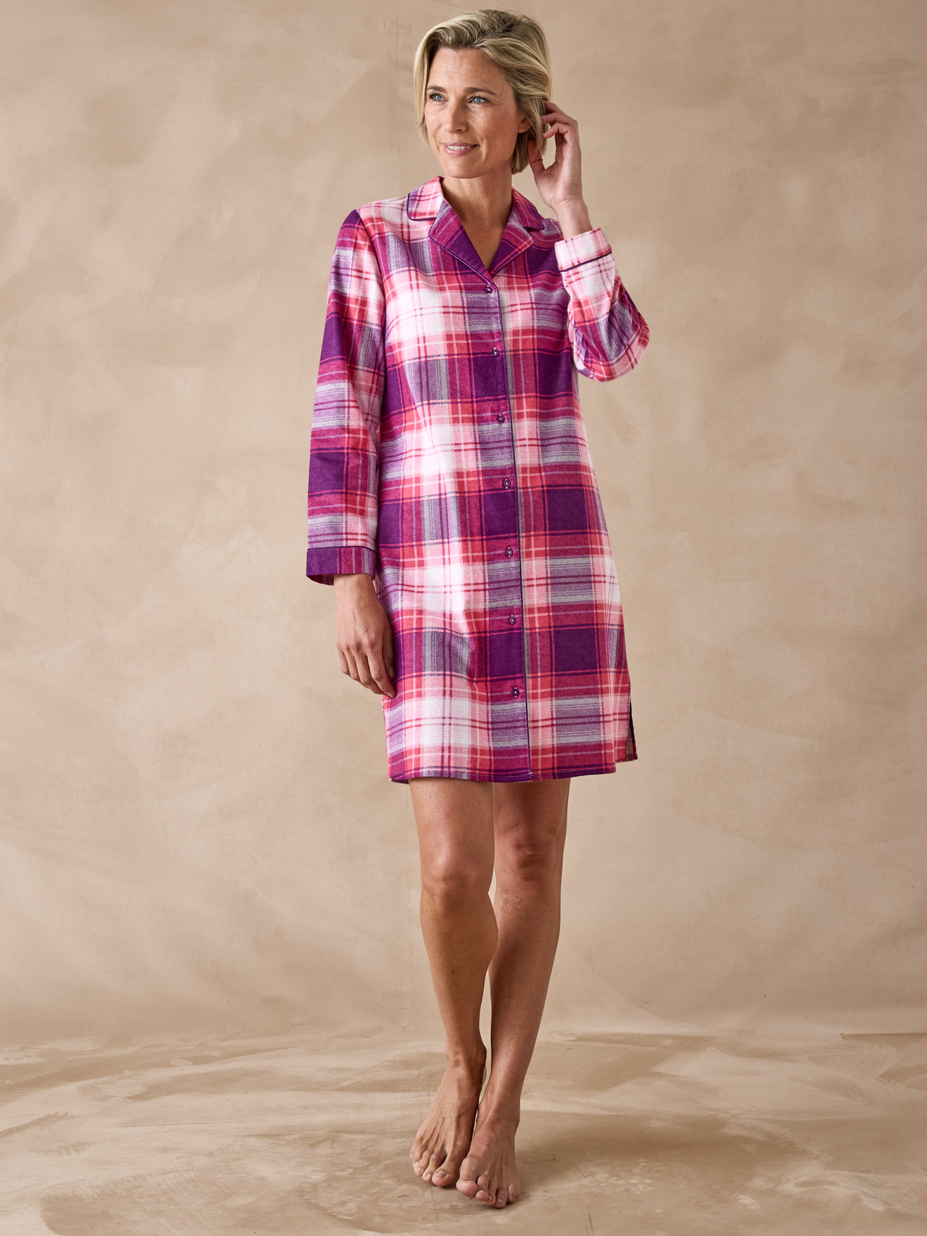 Chemise de nuit boutonnée chaude, DAXON