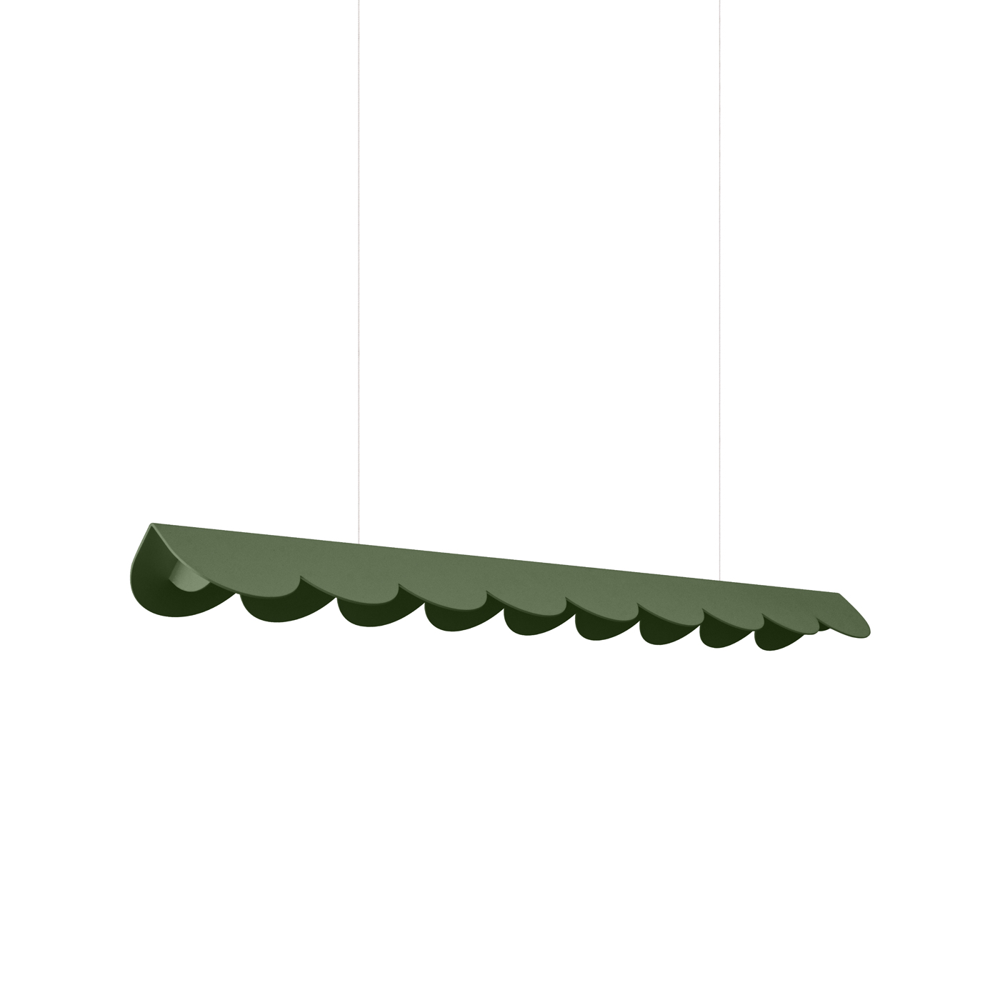 Suspension Aluminium Vert Olive LED 1 Biscuit, EDEN