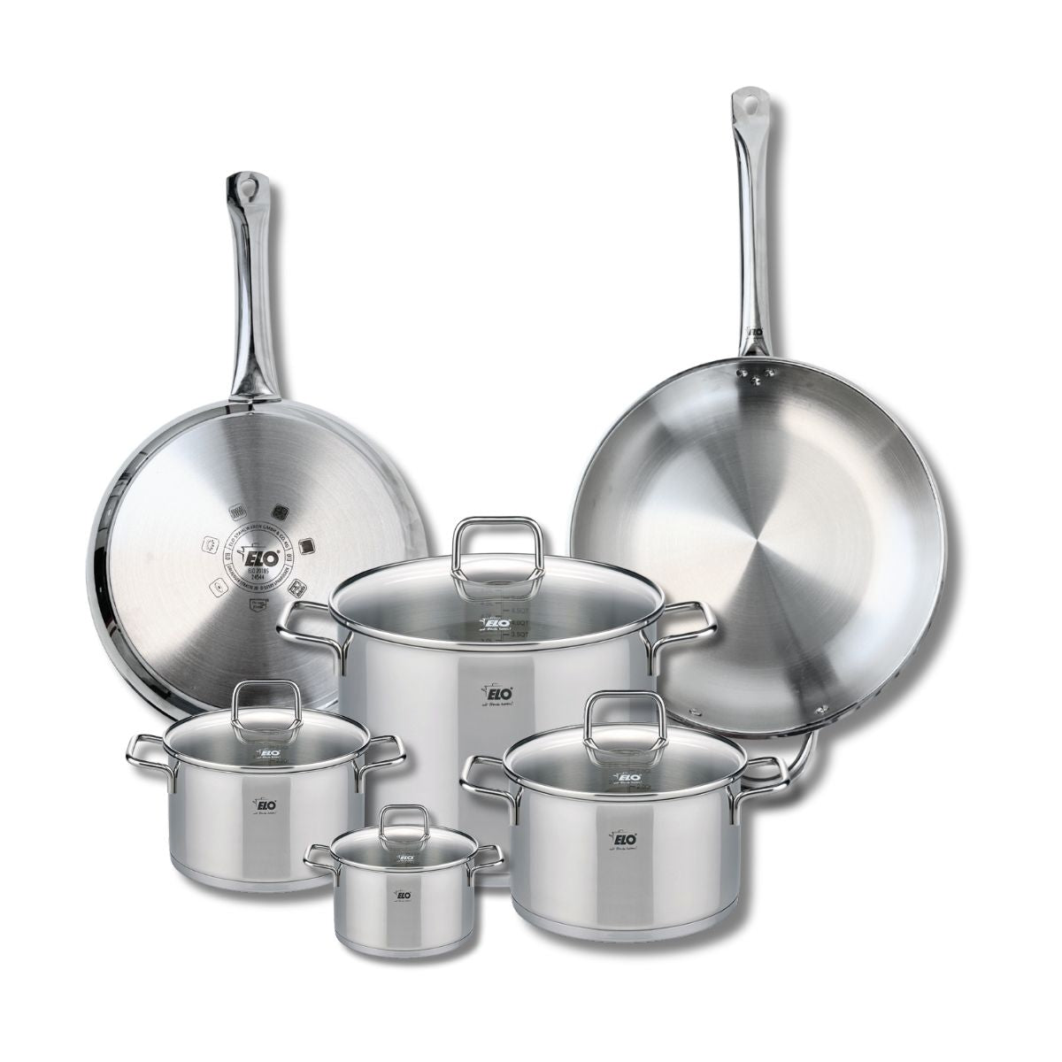 2 poêles 28/32cm + 4 faitouts 12/16/20/26cm PROFI CITRIN, ELO