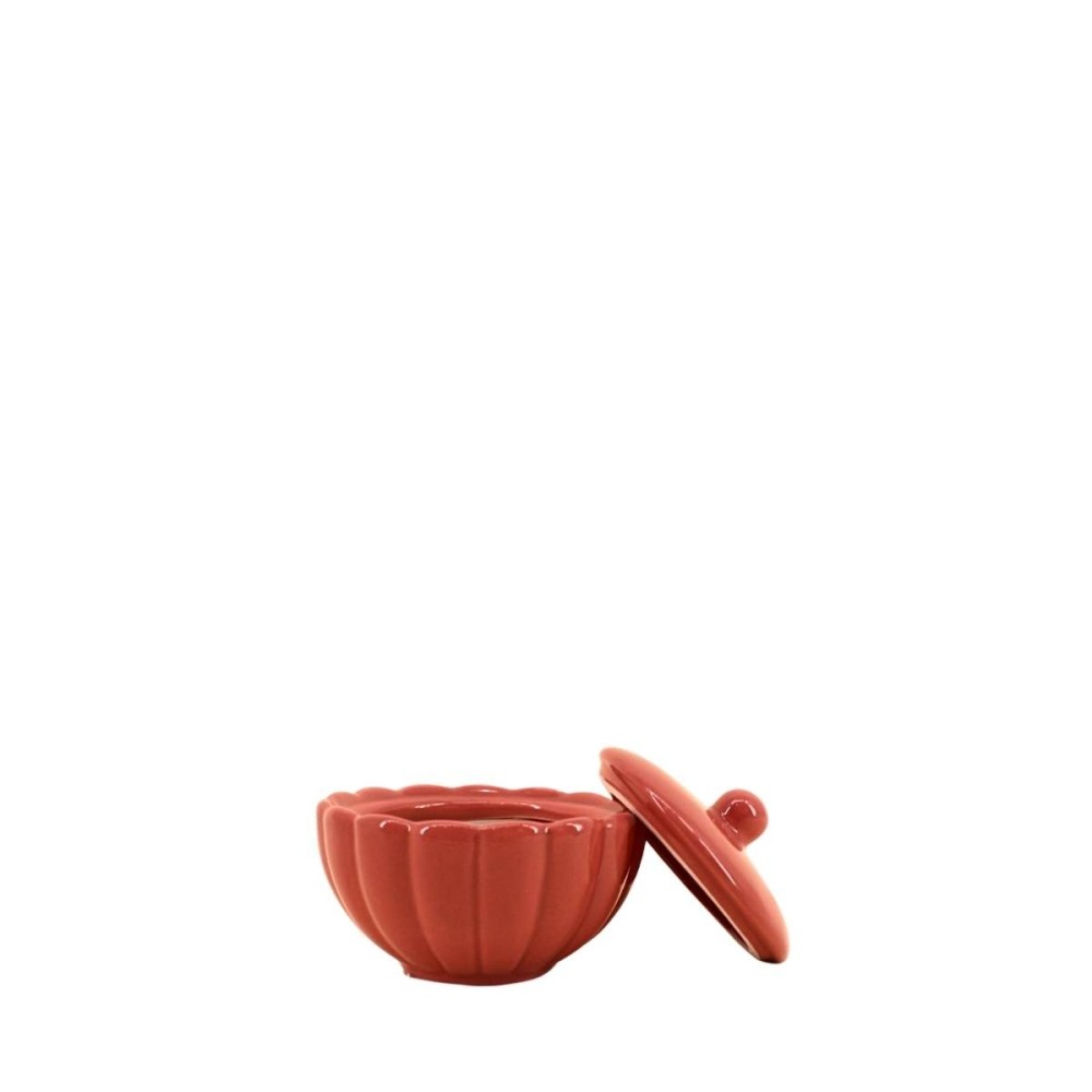 Bougie parfumée en céramique corolle à couvercle 11cm, ORNAMI