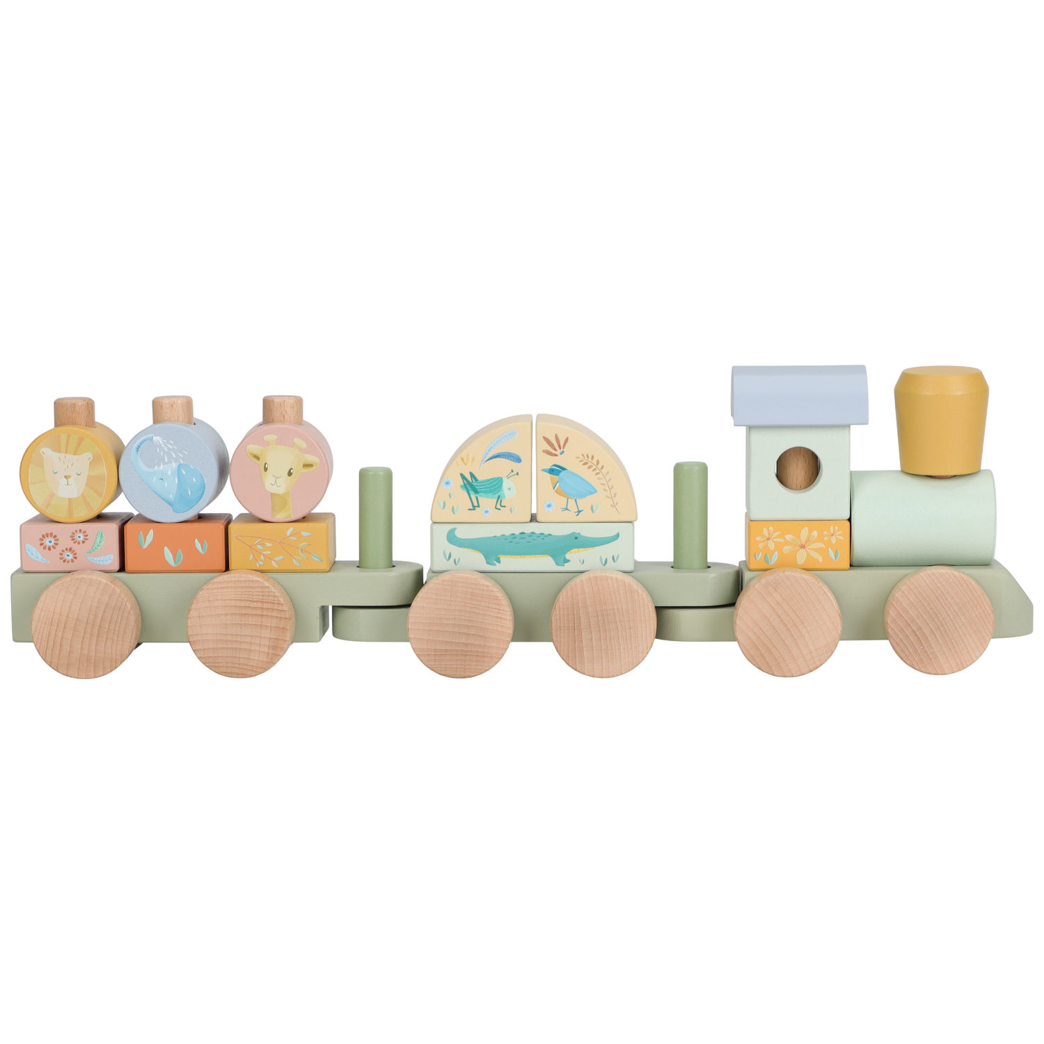 Train à blocs en bois, LITTLE DUTCH